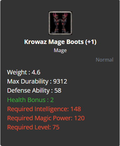 Krowaz Mage Boots +1